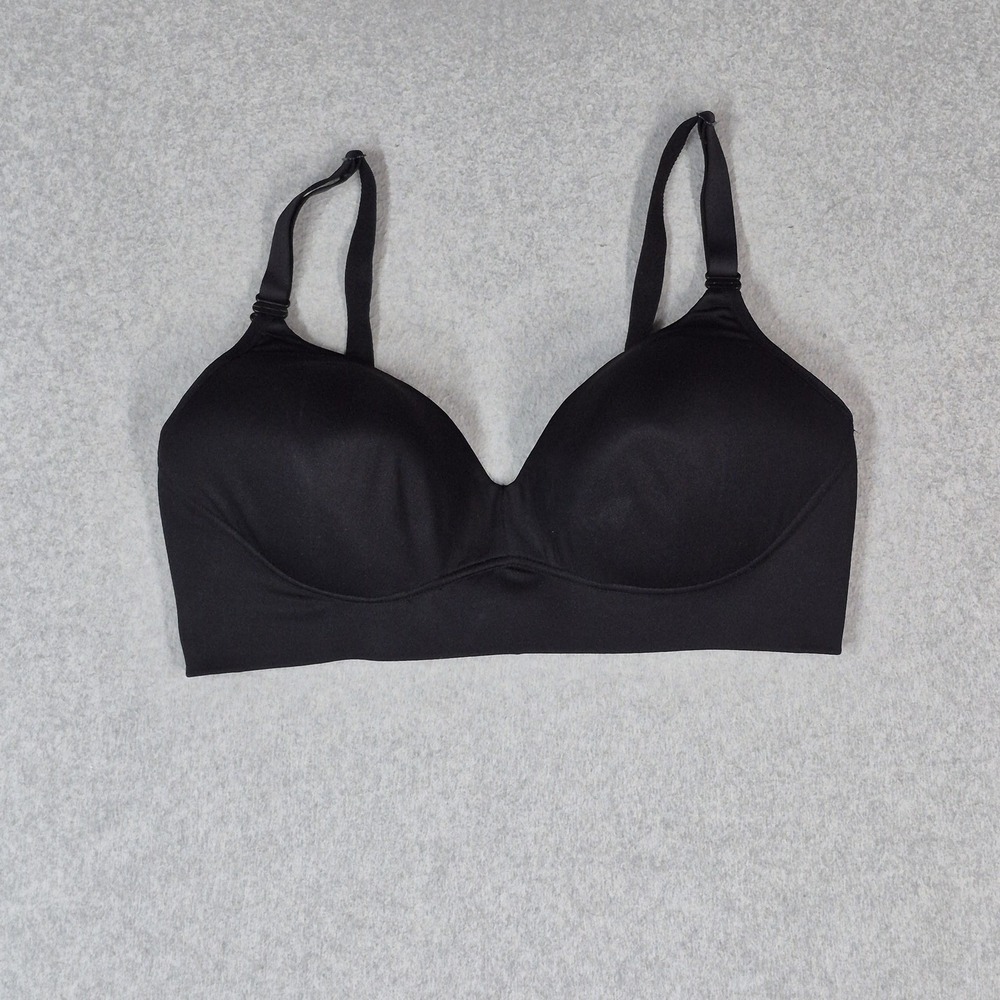 Warners Women Bra 38D Black All You Need T Shirt Wireless Jersey Strap